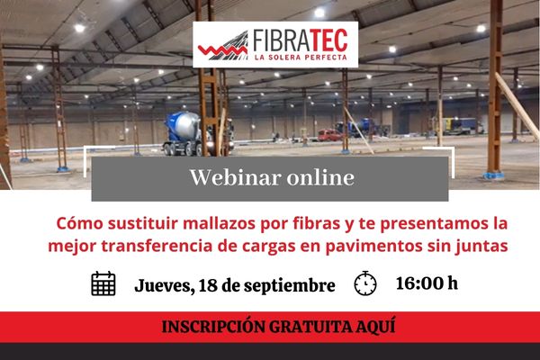 Webinar: Conoce como sustituir mallazos por fibras y te presentamos la mejor transferencia de cargas en pavimentos sin juntas