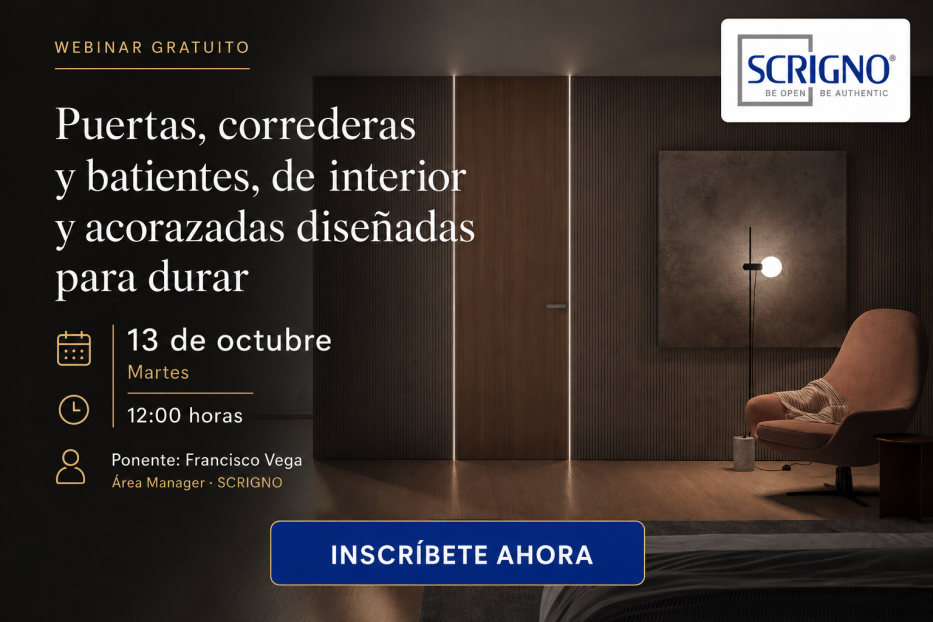WEBINAR ONLINE: Puertas, correderas y batientes, de interior y acorazadas diseñadas para durar