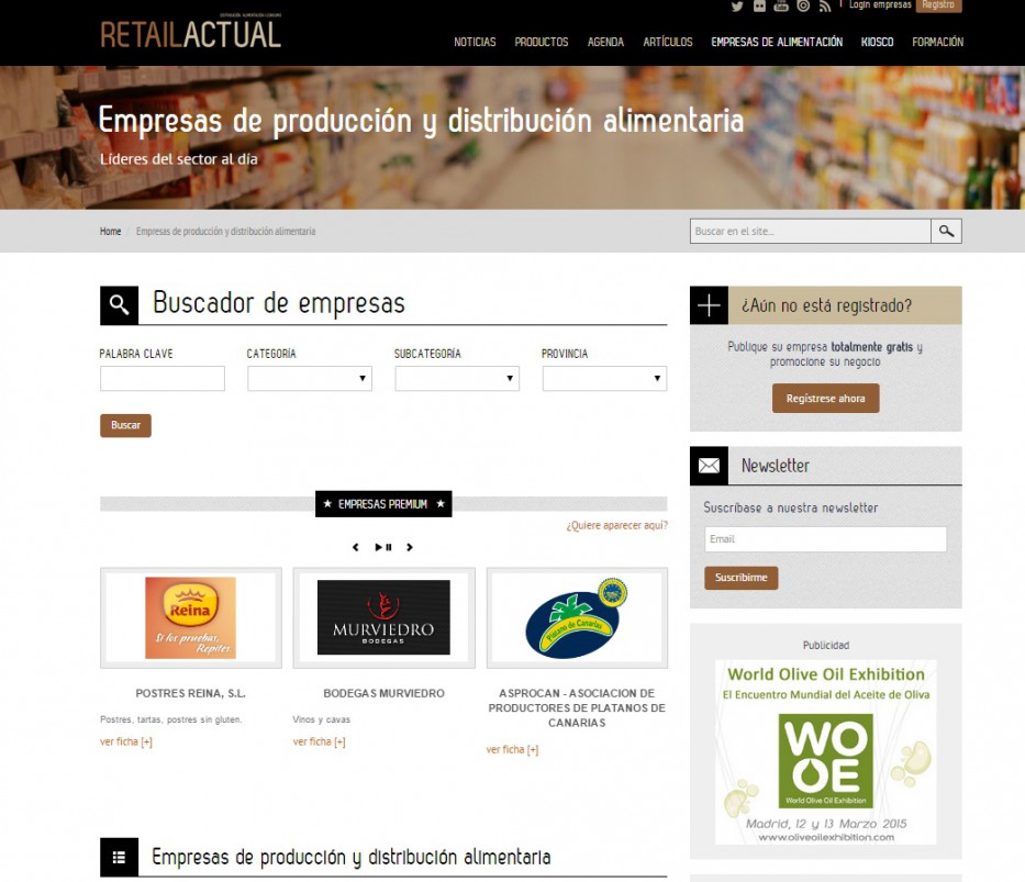 Directorio de empresas de Retail Actual